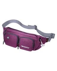WATERFLY Fanny Pack Waist Bag: Travel Hip Pouch Bum Bag Plus Size Crossbody Fannie Pack Adjustable B