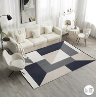 Living With Style - Blue Geometric Floor Rug Carpet Premium / Karpet Ruang Tamu Model Nordic Biru / 