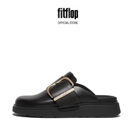 FitFlop GEN-FF Maxi-Buckle Leather Mules - All Black (HH9-090)