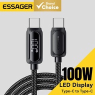 Essager 100W USB Type C to USB C Cable for Xiaomi Samsung PD 5A Fast Charging Cable for MacBook iPad