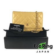 △ Chanel 香奈兒 Yellow Lambskin Gold-tone Metal Chain Wallet WOC No.22 黃色羊皮金色金屬鏈條銀包 - 247016932