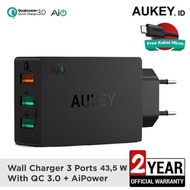 AUKEY CHARGER IPHONE SAMSUNG USB 3 PORT QUICK CHARGE 3.0 ORIGINAL VERY