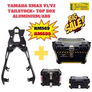 YAMAHA XMAX V1/V2 Full Aluminium Alloy Tailstock Monorack with Top Box ABS/ALUMINIUM Heavy Duty Top Box