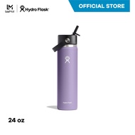 HYDRO FLASK WIDE MOUTH WITH FLEX STRAW CAP 24 OZ กระติกน้ำสูญญากาศ รุ่น 24 OZ เก็บอุณหภูมิ เก็บความร