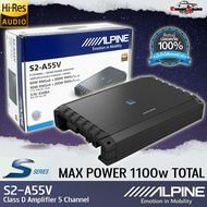 ALPINE POWER AMP 5ch เสียงดี ALPINE แท้!! รุ่น S2-A55V Class D 5Channelแอมป์ขับลำโพงกลาง-แหลม ขับซับ