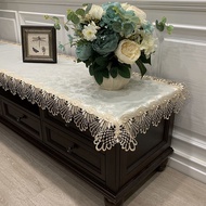 table cloth fabric coffee table cloth table cloth fabric  TV Counter Cloth Coffee Table Rectangular European Lace Fabric Craft American Table Cloth Cover Cover Bedside Table Dustproof Cover Cloth S02B