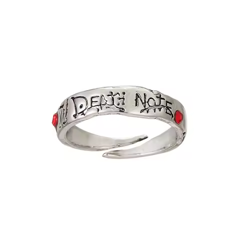 Fashion Anime Death Note Yagami Light Alloy Rings Cosplay For Men Women Adjustable Ring Props Jewelr