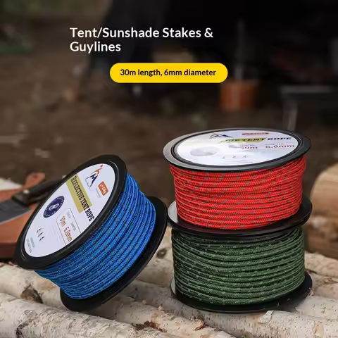 Outdoor Tent Rope Whole Roll Reflective Rope Canopy Windproof Rope Fixed Rope Bundling Rope Bold Rei