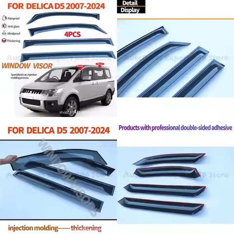 For Mitsubishi Delica D5 Rain Visors Window Deflectors Premium Quality Stylish Design