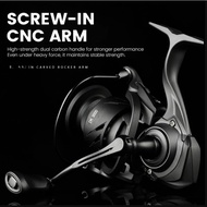 Black Doff Reel, Full Black Spinning Reel, XSHARKS Reel Dk Series Power Handle 7+1 Ball Bearings, 10