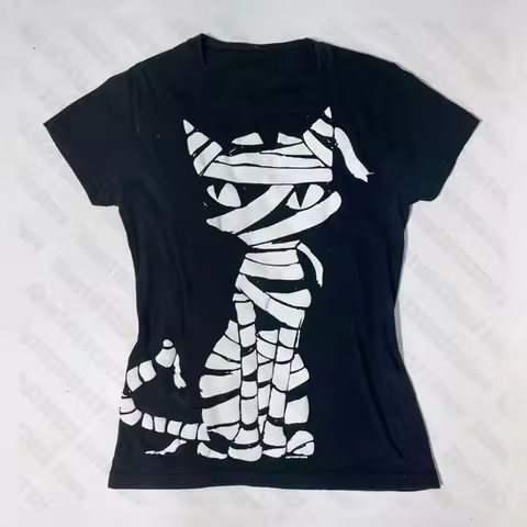 Fashion Y2k Style Punk Gothic Printing Street T-shirts Emo girl Retro Print Tees Tops Y2K Style Wome