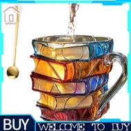 3d Painted Book Coffee Mug 11oz Glass Coffee Cupshaped Cup for Book Lovers, , Librarians & Writers