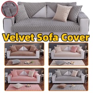 1/2/3/4/ Seater Velvet Sofa Cover Universal Anti Slip Slipcover L Shape Stretch Sarung Kusyen Sofa Cushion