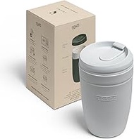 Swanz Porcelain Coffee Travel Mug with Leakproof Lid, Reusable Insulated Ceramic Tea Cup with Silico