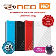 (FREE POUCH）WD My Passport Portable HDD  | Black/Blue/Red/White  | 1TB/2TB/4TB/5TB/6TB