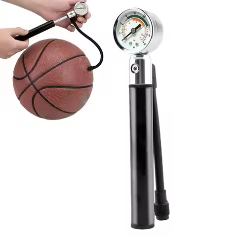 Pressure gauge pump portable aluminum alloy pump tire high pressure air pump for bicycle tire basket