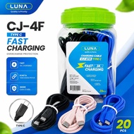 LUNA CJ-4FM Data Cable CJ-4FC/ CJ-4FL Micro l Type-C l Lightning Fast Charging 3A JAR