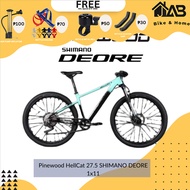 JAB.[High-end] . Pinewood HellCat 7 27.5er Mountain Bike Shimano Deore 1x11 speed Aluminum 6061 T6 Lite Triple Butted 6061 Tapered 44-55mm Internal Cable Routing Smooth Welding With Carbon Putty