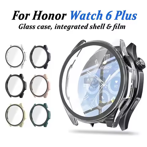 Watch Case Protective Cover For Honor Watch 6 Plus Hard PC Frame+ Glass Full Coverage Cases for Hono