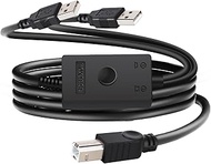 2 in 1 USB C Printer Cable Splitter 6.5Feet/2M,Printer Splitter for Two Computers,Suitable for Two C