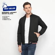 d&f CVC Jaket Biker Pria - Hitam