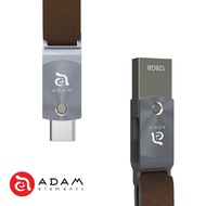 ADAM ROMA 128GB USB-C 雙用旋轉隨身碟 - 灰