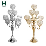 Homyl 7-Candle Crystal Candelabra Candlestick Candle Holder Wedding Event Candle Stand
