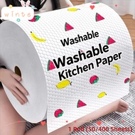 WINTE 1Roll/400Sheets One-Time Dishcloth, Degreased Non-woven Fabric Disposable Lazy Cleaning Rags, 