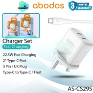 Abodos AS-CS295 Charger Set 22.5W Fast Charging Charger Adapter Set 22.5W Charger UK Plug Abodos Cha