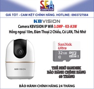 Camera KBVISION IP Wifi 3.0MP - KX-A3W - Hồng ngoại 10m Đàm Thoại 2 Chiều Có LAN Thẻ Nhớ