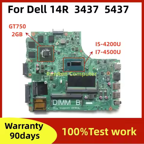 DOE40-HSW 12307-2 For Dell 14R 3437 5437 Laptop Motherboard CN-01C6NT 01C6NT CN-0CN2DV 0CN2DV With G