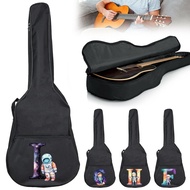 Acoustic Guitar Cover Case Black Guitar Bag 31-41 Inch CAstronaut Letter Pattern Series