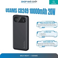 Pin Dự Phòng USAMS CD249 10000mAh/20000mAh 20W (Digital LED Display, USB + 2*Type-C Port) - Hàng Chí