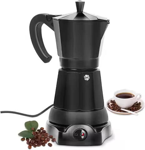 Coffee Pot Electric Moka Pot 6 Cup, Espresso Coffee Maker Cafeteras Electricas Italian Coffee Maker 