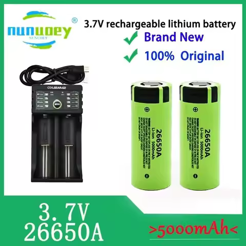 100% Original 26650 3.7V 5000mAh 50A Power Lithium Ion Battery 26650A, Geeignet Für LED Taschenlampe