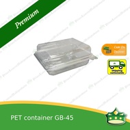[50 pcs] PET container clear clamshell GB-45 (3x4x2 inches) for any food products or delicacies