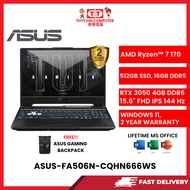 ASUS-FA506N-CQHN666WS-AMDRYZEN7-7170,16GBR5,512GBM.2SSD,RTX30504GBR6,15.6"FHD,W1164,2YRS