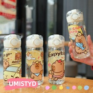 UMISTYDREAMUM9U Children's Water Cup, 400ML Leak-Proof Capybara Straw Water Bottles, Cartoon Portabl
