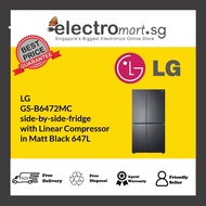 LG  GS-B6472MC  side-by-side-fridge  with Linear Compressor  in Matt Black 647L