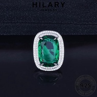 HILARY JEWELRY 純銀戒指 Silver Women Sterling Perempuan For Perak 925 Adjustable Ring Luxury Sapphire Square Korean Accessories Original Cincin R2132