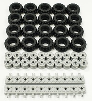 New 37 X 18 Tire, Wheel and Brick Axles Bulk Lot - 60 Pieces Total LEGO New 37 X 18 Tire, Wheel and 
