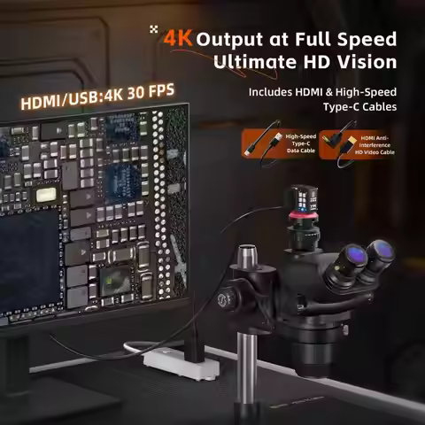 YCS X99 4K Industrial Microscope Camera Tool 8MP CMOS HDMI USB Output Remote Control TF Card Storage