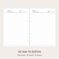 A5 Loose-leaf Paper 6-Hole Loose-leaf Notebook Inner Core Loose-leaf Refill 6-Hole A5 Replaceable Pa