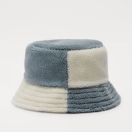 全新 ZARA 拼接撞色人造羊羔毛漁夫帽 秋冬新款 保暖 溫暖 毛帽 羊羔毛 漁夫帽 休閒帽