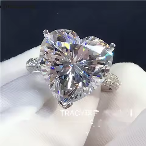 Heart Lovers Promise Ring 925 sterling Silver 4ct Lab Diamond Engagement Wedding Band Rings For Wome