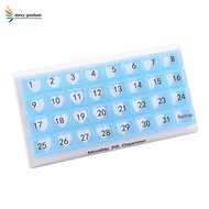 Monthly Pill Organizer 31 Compartments, 1 Per Day, 4 Week Full Month 31 Day Pill Organizer