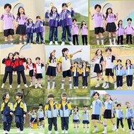 Primary School Students Summer Clothing Spring and Autumn Children British Games Purple Garden Unifo