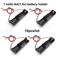 10pcs 1 Slot port AA Size 1.5v Power Battery Storage Case Box Holder Leads With 2 pin wire wholesale