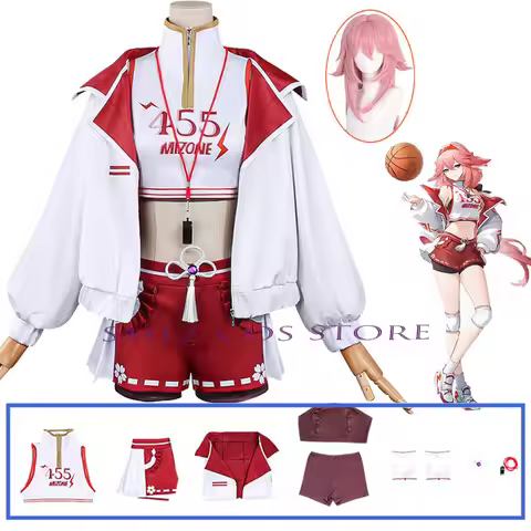 Mizone Yae Miko Cosplay Game Genshin Impact Cosplay Costume Yae Miko Sports 455 Outfit Wig Set Role 