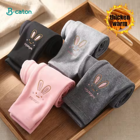 Autumn Winter Children Girl's Legging Thicken Warm Kids Girl Warm Plush Legging Trousers Elastic Wai